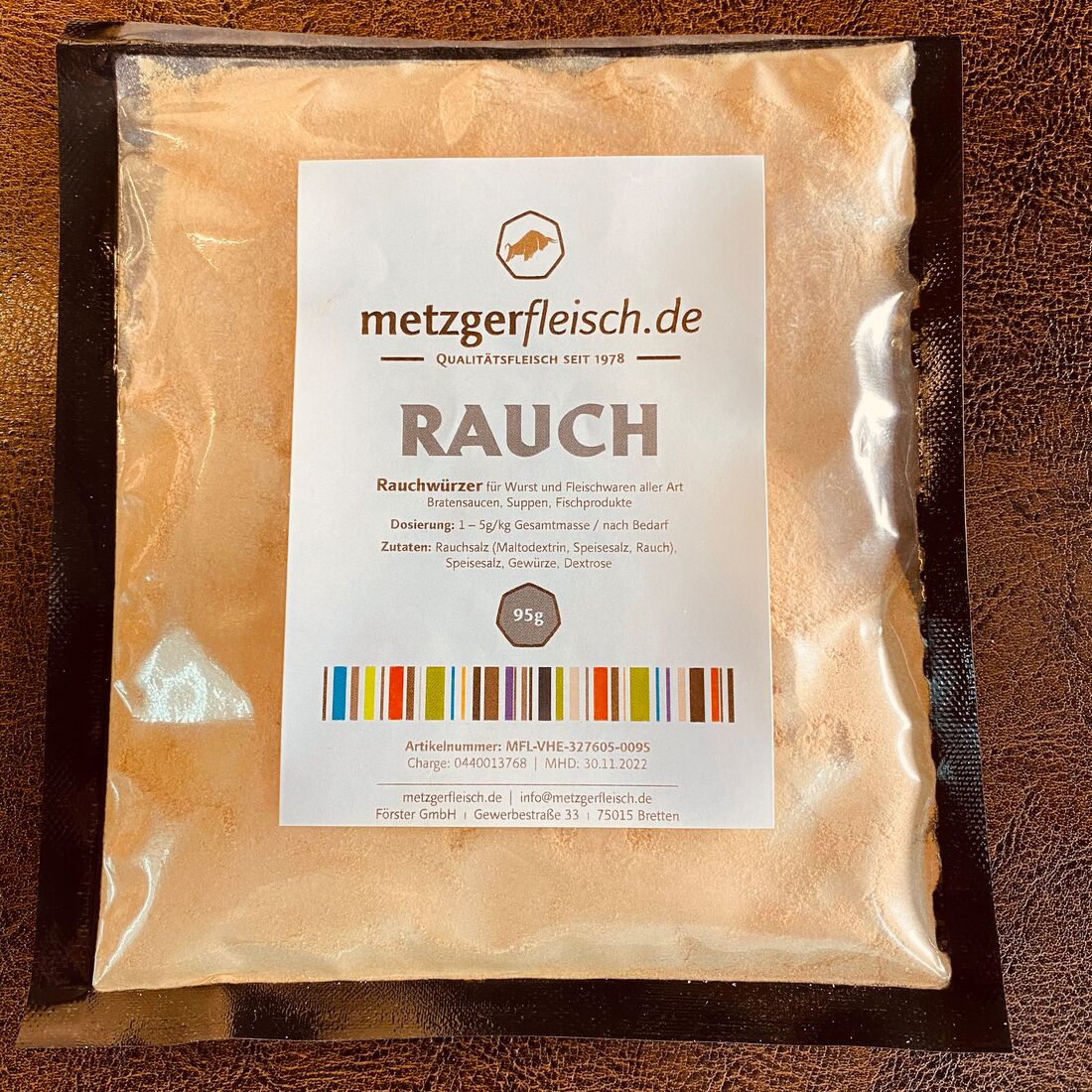 metzgerFLEISCH.de RAUCH, Rauchwürzer, Raucharoma, BBQ-Rauch, 95g-Beutel